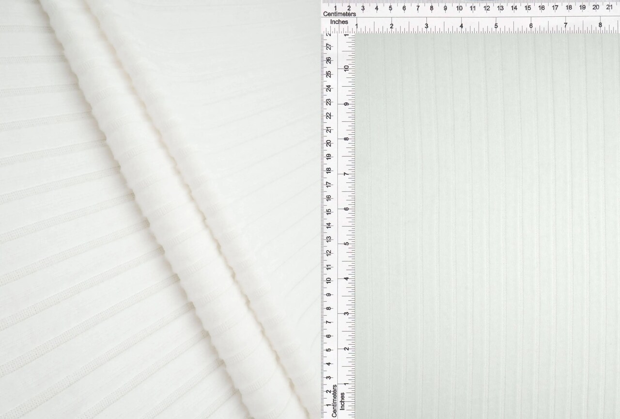 1 Yard Heavy Brush Sweater Hacci Rib Fabric 230 GSM Polyester Spandex Blend 60" Width